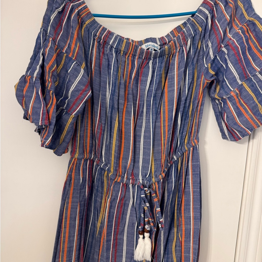 Blue Island Multicolor Striped Dress
